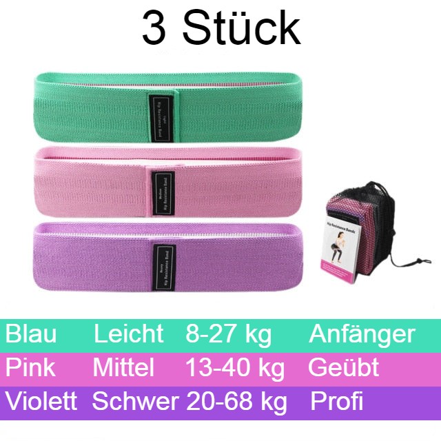 Yoga Band, Widerstandsbänder, 3-er Pack