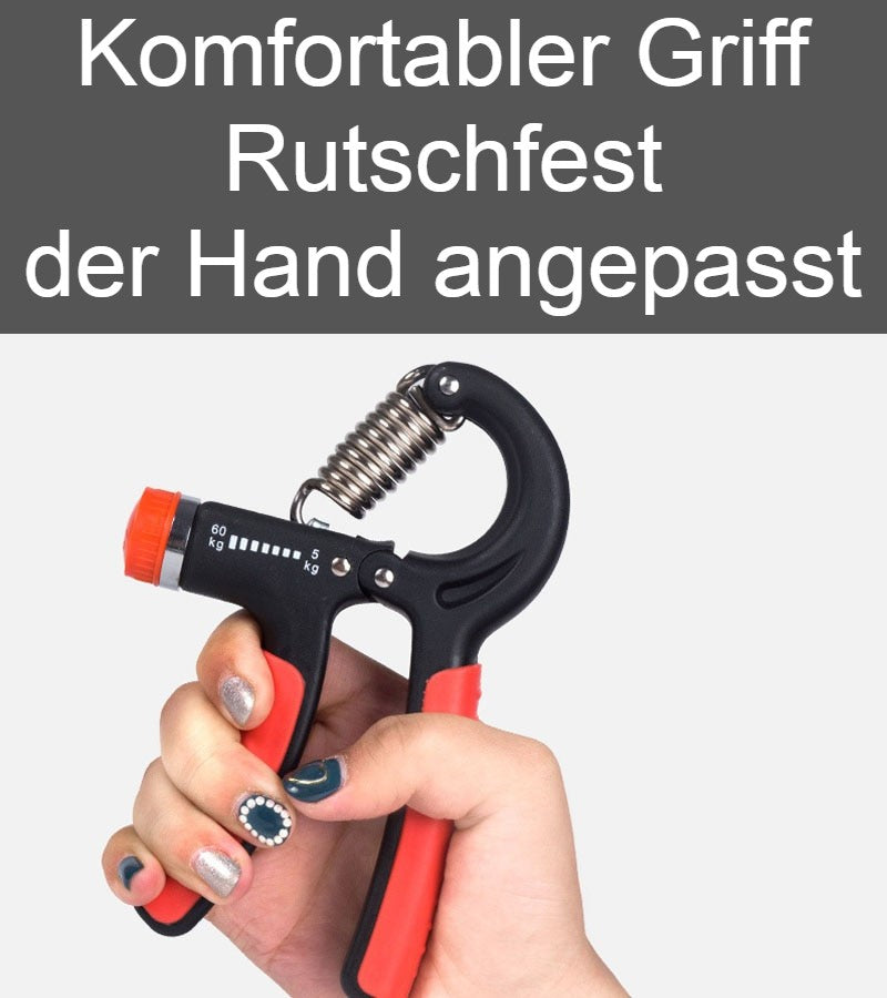 Grifftrainer, Handtrainer mit Zählwerk, 5-60 kg einstellbar