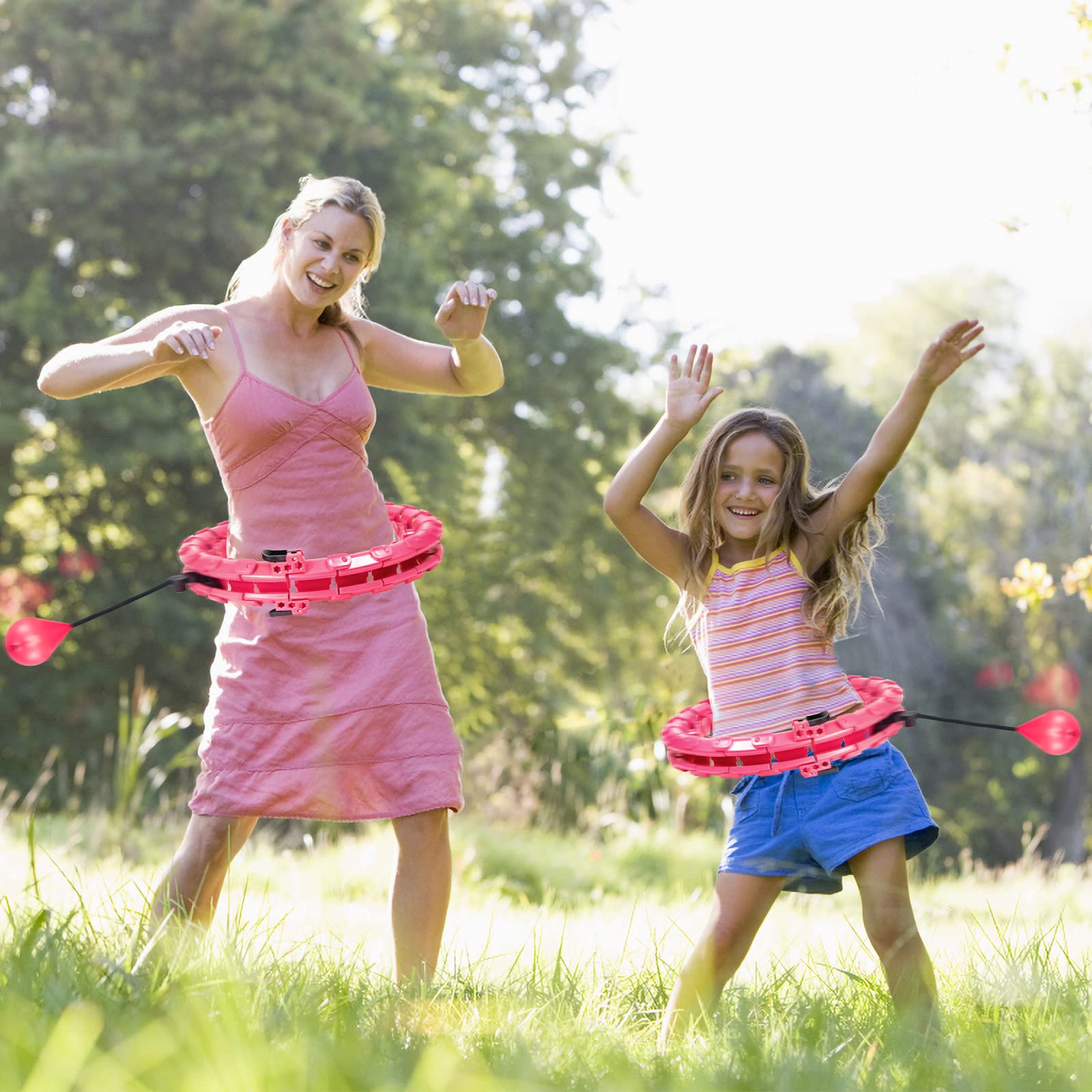 Smart Hula Hoop Reifen, 24 Teile mit Schwungkugel und Massagenoppen